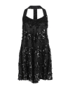 Emporio Armani Woman Mini Dress Black Size 8 Silk, Cotton, Viscose, Pvc - Polyvinyl Chloride, Glass In Black