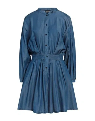 Emporio Armani Woman Mini Dress Blue Size 6 Lyocell
