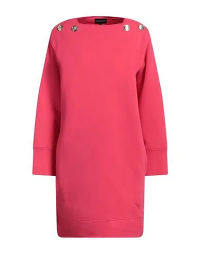 Emporio Armani Woman Mini Dress Fuchsia Size 10 Cotton, Polyester, Elastane In Pink