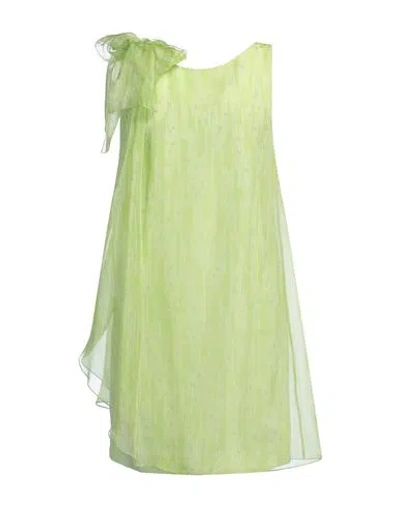 Emporio Armani Woman Mini Dress Light Green Size 10 Silk, Polyamide