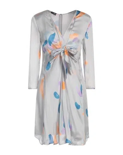 Emporio Armani Woman Mini Dress Light Grey Size 10 Silk