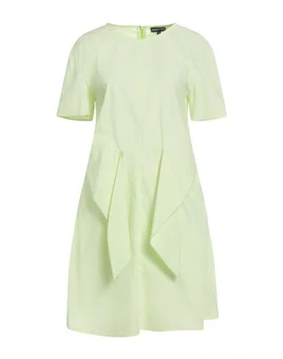 Emporio Armani Woman Mini Dress Lime Green Size 10 Cotton In Black