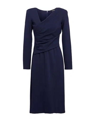 Emporio Armani Woman Mini Dress Midnight Blue Size 12 Viscose, Polyamide, Elastane