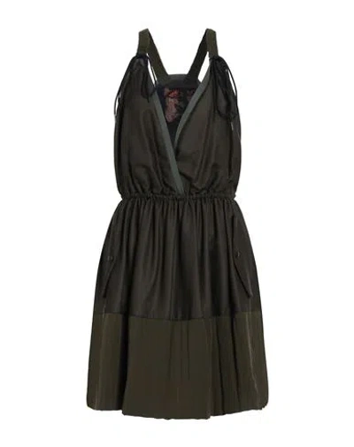 Emporio Armani Woman Mini Dress Military Green Size 10 Viscose, Polyamide, Polyester