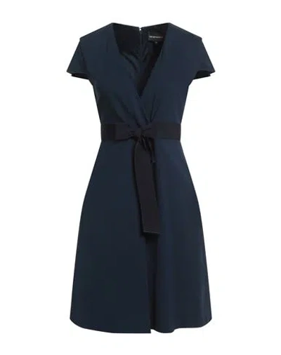 Emporio Armani Woman Mini Dress Navy Size 8 Viscose, Polyamide, Elastane In Blue