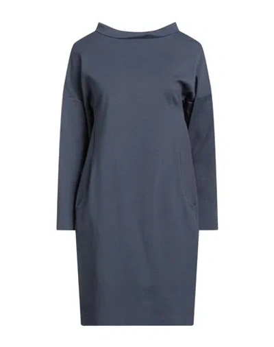 Emporio Armani Woman Mini Dress Slate Blue Size 6 Viscose, Polyamide, Elastane