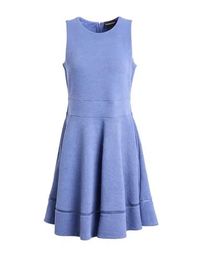 Emporio Armani Woman Mini Dress Slate Blue Size 8 Polyester, Viscose, Elastane