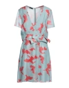 Emporio Armani Woman Mini Dress Slate Blue Size 8 Silk, Polyamide