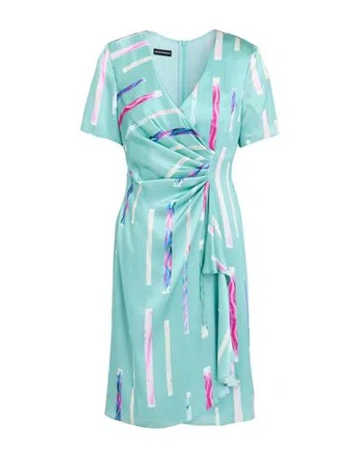 Emporio Armani Woman Mini Dress Turquoise Size 6 Mulberry Silk