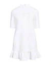 Shop Emporio Armani Woman Mini Dress White Size 4 Cotton, Polyester, Elastane