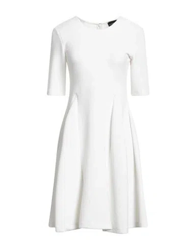 Emporio Armani Woman Mini Dress White Size 6 Polyester, Viscose, Elastane