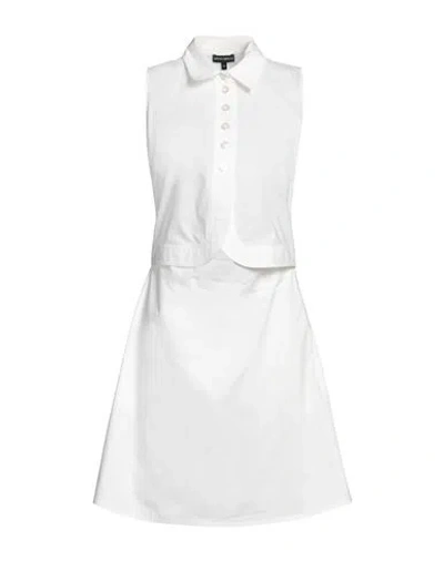 Emporio Armani Woman Short Dress White Size 10 Cotton