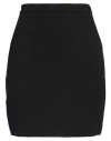 Emporio Armani Woman Mini Skirt Black Size 8 Acrylic, Cotton, Polyamide