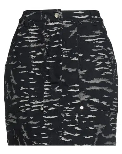 Emporio Armani Woman Mini Skirt Blue Size 10 Cotton, Elastane In Black