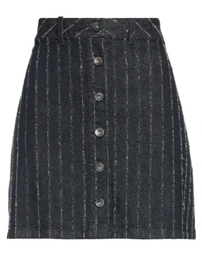 Emporio Armani Woman Mini Skirt Blue Size 6 Cotton, Elastane