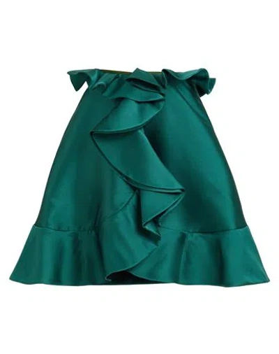 Emporio Armani Woman Mini Skirt Emerald Green Size 8 Polyester, Silk