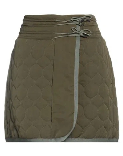Emporio Armani Woman Mini Skirt Military Green Size 10 Polyamide