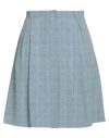 Emporio Armani Woman Mini Skirt Pastel Blue Size 10 Triacetate, Viscose