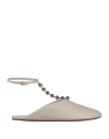 Emporio Armani Woman Ballet Flats Off White Size 6.5 Leather In Off White