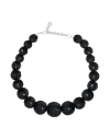 Emporio Armani Woman Necklace Black Size - Textile Fibers