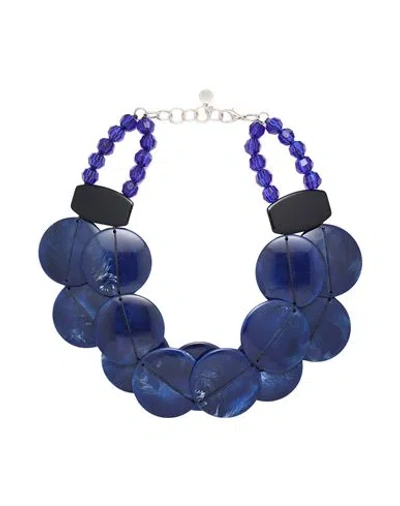 Emporio Armani Woman Necklace Blue Size - Plastic, Metal