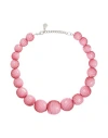 Emporio Armani Woman Necklace Pink Size - Textile Fibers In Pink