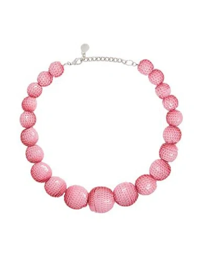 Emporio Armani Woman Necklace Pink Size - Textile Fibers