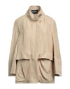 Emporio Armani Woman Overcoat & Trench Coat Beige Size 8 Linen, Silk In Beige