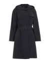 Emporio Armani Woman Overcoat & Trench Coat Navy Size 10 Polyamide, Elastane In Black