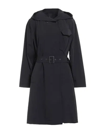 Emporio Armani Woman Overcoat & Trench Coat Navy Size 10 Polyamide, Elastane In Black