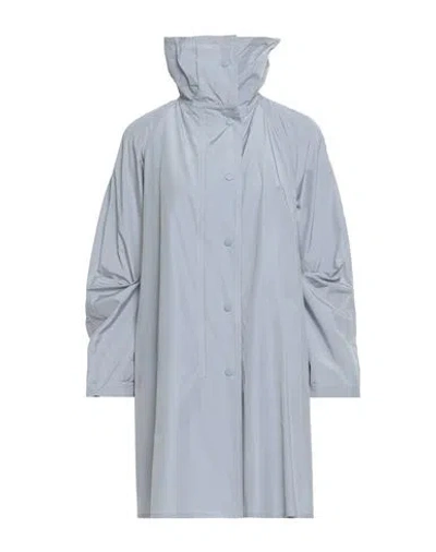 Emporio Armani Woman Overcoat & Trench Coat Sky Blue Size 10 Cotton, Polyester