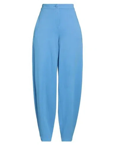 Emporio Armani Woman Pants Azure Size 14 Viscose, Polyamide, Elastane In Blue