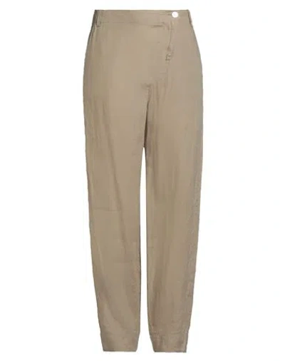 Emporio Armani Woman Pants Beige Size 14 Linen In Brown
