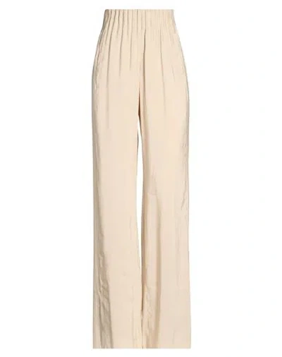 Emporio Armani Woman Pants Beige Size 14 Modal, Polyester In Neutral
