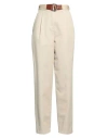 Emporio Armani Woman Pants Dove Grey Size 4 Linen In Beige