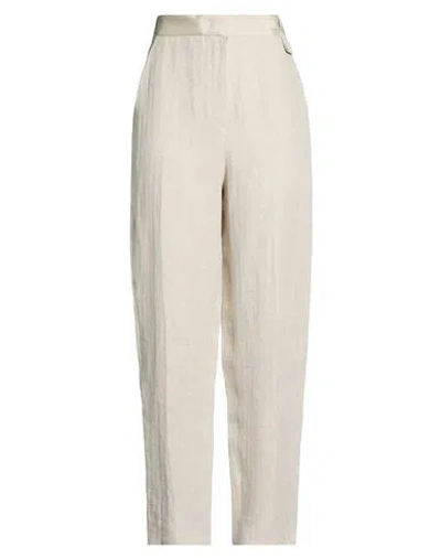 Emporio Armani Woman Pants Beige Size 8 Linen, Viscose In Neutral