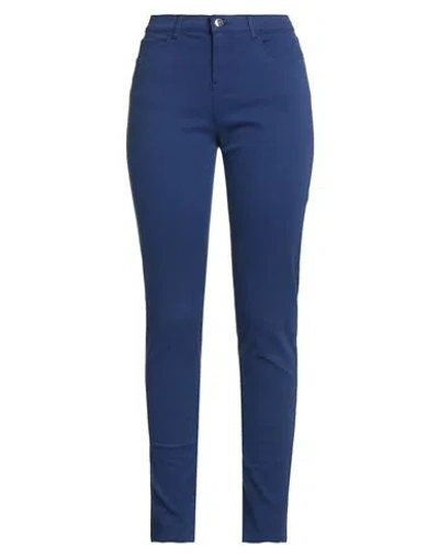 Emporio Armani Woman Pants Blue Size 25 Cotton, Modal, Elastane