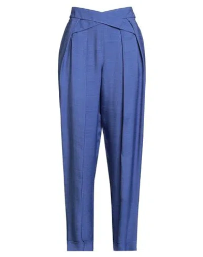 Emporio Armani Woman Pants Bright Blue Size 10 Viscose