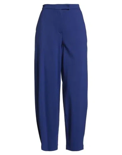 Emporio Armani Woman Pants Bright Blue Size 10 Viscose, Polyamide, Elastane