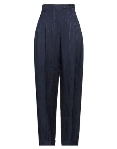 Emporio Armani Woman Pants Bright Blue Size 14 Viscose