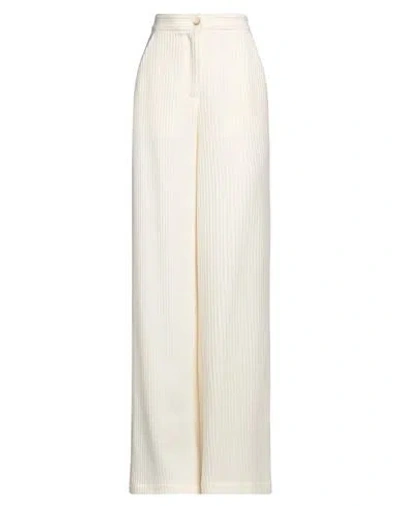 Emporio Armani Woman Pants Cream Size 10 Wool, Polyamide, Viscose