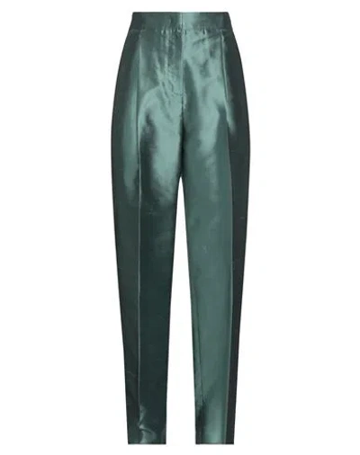 Emporio Armani Woman Pants Emerald Green Size 14 Polyester, Silk