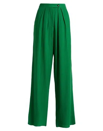 Emporio Armani Woman Pants Green Size 14 Virgin Wool