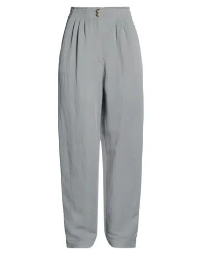 Emporio Armani Woman Pants Grey Size 10 Viscose, Linen In Gray