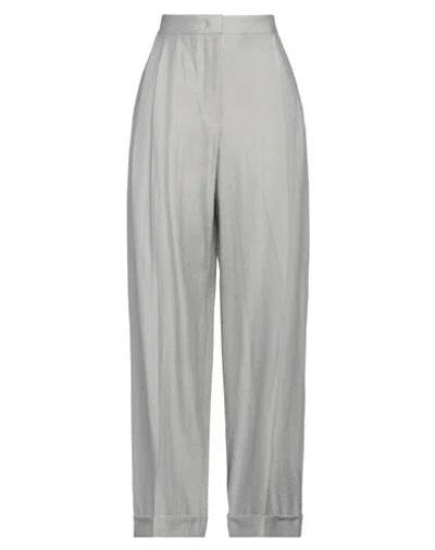 Emporio Armani Woman Pants Grey Size 12 Lyocell, Linen, Viscose, Polyamide