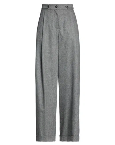 Emporio Armani Woman Pants Grey Size 12 Virgin Wool, Cashmere, Elastane In Gray