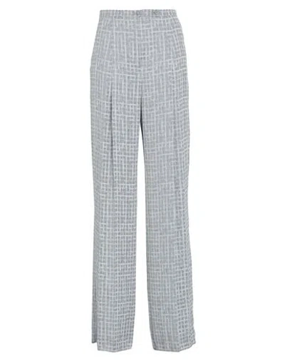 Emporio Armani Woman Pants Grey Size 14 Viscose, Linen, Silk