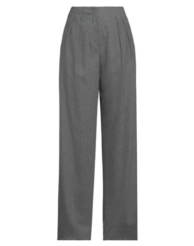 Emporio Armani Woman Pants Grey Size 14 Virgin Wool, Cashmere, Elastane In Grey