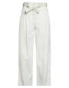 Emporio Armani Woman Pants Ivory Size 10 Cotton, Elastane In White