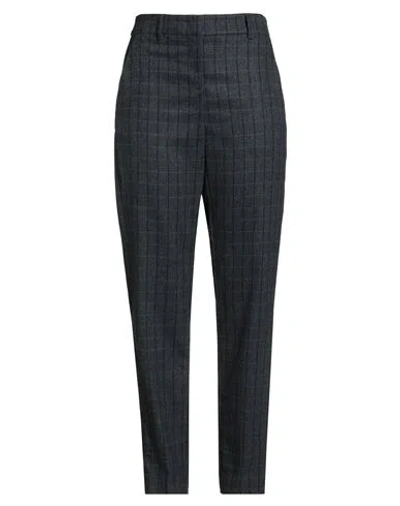 Emporio Armani Woman Pants Lead Size 14 Wool, Polyester, Polyamide, Acrylic, Elastane In Gray